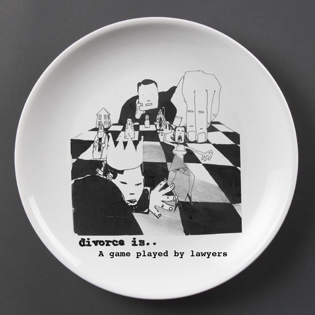Divorce Is ceramic plate